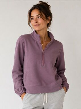 Peter Millar Women's Flora Knit Half-Zip Pullover - Mauve - Size M
